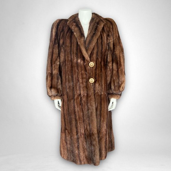 SOLD - Vintage Women's Full Length Mink Coat Brown Sz S Hudson Bay Company - Picture 1 of 11